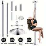 ZUN Professional Dance Pole Rotating Static Dance Pole Portable Detachable Dance Pole Kit, Suitable for 73732657