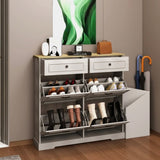 Shoe Storage Cabinet with 2 Drawers, 4 Flip Drawers, Freestanding Shoe Cabinet Organizer with W1120P290633