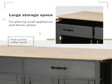 Kitchen Island Cart with Solid Wood Top and Locking Wheels,54.3 Inch Width,4 Door Cabinet and Two 59372861