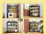 4-Tier Adjustable Height Metal Storage Shelving Unit, Heavy Duty Utility Rack for Basement, Garage, 96781521