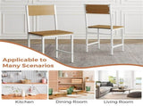 4 PCS Industrial Dining Chairs, 330LBS Capacity Metal Frame Kitchen Side Chairs, Natural 84730965