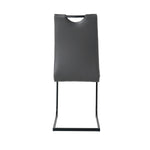 ZUN Modern Charcoal PU dining chair living room chair upholstered chair, black metal chair leg design, W210P199100