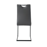 ZUN Modern Charcoal PU dining chair living room chair upholstered chair, black metal chair leg design, W210P199100