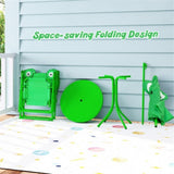 4 Pieces Folding Kids Table and Chair Set with Height Adjustable Sun Umbrella 51184271