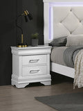 Modern Sleek Bedside Table White 1pc Nightstand Bedroom Furniture Accent Handles Spacious Drawers B011P306183