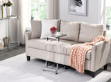 Chrome Glass Side Table, Acrylic End Table, Glass Top C Shape Square Table with Metal Base for W82153573