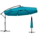 10 Feet Patio Cantilever Umbrella - Turquoise 04054483