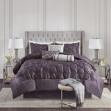 7 Piece Tufted Comforter Set Plum King B03596872