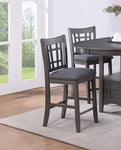 ZUN Set of 2pc High Chairs Dining Room Furniture Gray Solid wood Counter Height Chairs Upholstered B011P182981