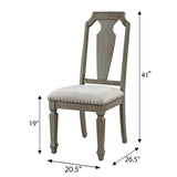 Beige and Weathered Oak Open Back Side Chairs B062P182734