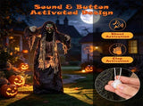 5.3 FT Standing Hunchback Witch Animatronic Halloween Decoration with Movable Head & Arms, Dual 97431426