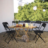 6pcs Injection Molding Classic Garden Plastic Folding Chair Black 02305977