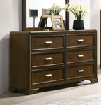 ZUN Contemporary Style 1pc 6-Drawer Dresser Dark Brown Finish Wooden Home Bedroom Furniture B011P221273