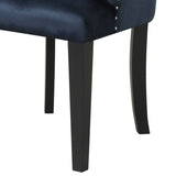 Dark Navy and Black Tufted Back Arm Chair B062P182763