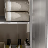 30" Modern Bathroom Vanity with Ceramic Sink, Bathroom Vanity Cabinet with Tempered Blurred Glass N817P279904W