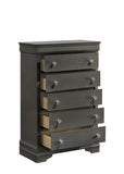 Blaze Modern Style 5-Drawer Chest Made with Wood in Metallic Gray B009P286645