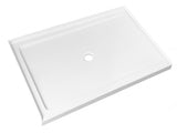 CONDRIS 60" x 36" Shower Base, Rectangular Acrylic Shower Pan with Slip-Resistant Floor, Center T5923P495205