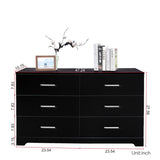 ZUN 6 Drawer Double Dresser for Bedroom, Wide Storage Cabinet for Living Room Home Entryway, Black 37321559