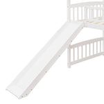 ZUN Twin Loft Bed with Slide, House Bed with Slide,White 93522716