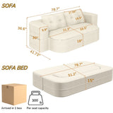78.7" Modern 2-in-1 Foldable Sofa with Functional Blanket and 2 Soft Pillows,Comfortable Plush W3219P317382