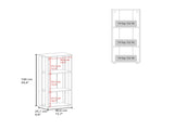 White Bookcase in Melamine with Open Storage B062P290265