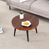 ZUN Modern Round Coffee Table - Annular Texture, Durable and Robust With a Diameter of 23.6 W2920P226079