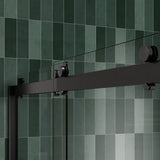 Bypass shower door, sliding door, with 5/16" tempered glass and Matted black finish 6074 W2122P179446