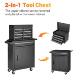 ZUN Tool Chest, 5-Drawer Rolling Tool Storage Cabinet with Detachable Top Tool Box, Liner, Universal W2660P180061