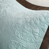 9 Piece Charmeuse Comforter Set Blue Queen B03597003