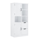 ZUN Bathroom Storage Cabinet with Doors and Drawers, Multiple Storage Space, Freestanding Style, Open WF530559AAK