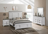 ZUN Clelane Wood Bedroom Set with Shiplap Panel Queen Bed, Dresser, Mirror, and Two Nightstands T2574P202587