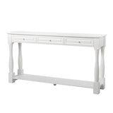 Console Table for Entryway Wood Sofa Table with Storage Drawers and Bottom Shelf for Hallway Living 33092026