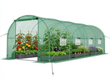 Walk-in Tunnel Greenhouse 1577 FT, Galvanized Steel Frame with 8 Mesh Windows & Roll-Up Zipper 27845206