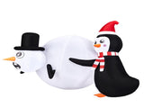 4FT Christmas Inflatable Penguin Rolling Snowball Yard Decoration with 3 LED Lights, 210D Polyester 45346287