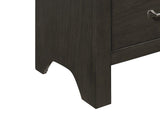 Transitional Bedroom 1pc Nightstand of Center Glides Drawers Charcoal Gray Finish Bed Side Table B01151369
