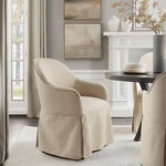 ZUN Skirted Dining Arm Chair with Casters B035P262685