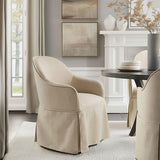 ZUN Skirted Dining Arm Chair with Casters B035P262685