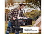 Plastic Collapsible Storage Bins, 45L Set of 3, Stackable Folding Crates with Handles, Supports 33 64472285