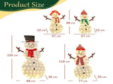 4-Pack 5FT Snowman Family, White 2D with Branch Arms, 250 Warm White Lights, Christmas Light Set 40607208