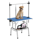 42 Inch Foldable Dog Grooming Table for Home with Adjustable Arm, Noose, Non-Slip Surface, and T3210P293740