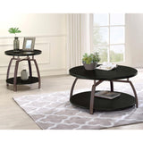 Dark Grey and Black Nickel End Table B062P145578