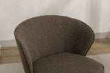 ZUN 042-Set of 2 Boucle Fabric Dining Chairs With Black Metal Legs,Dark Brown 70571802