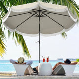 8.8FT Elegance Patio Umbrella, UPF 30 Outdoor Market Umbrella with 8 Ribs, Push Button Tilt,Light 14934477