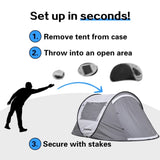 2 Person White Gray Pop Up Camping Tent T2602P171160