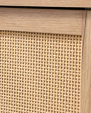 Mid-Century Modern Storage Cabinet with Woven Rattan Doors, Open Shelves & Adjustable Shelves W3151P288913