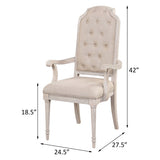 Beige and Antique Champagne Tufted Back Arm Chairs B062P186528