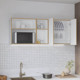 Corinto 59" Wide Two - Door Wall Cabinet with Four Shelves, Drying Rack Dish for Kitchen, Garage, B200P286937