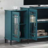 62" TV Stand, Buffet Sideboard Cabinet, Teal Blue W96570022