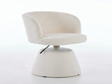 Adjustable Height 360&deg Swivel Bar Stool, Modern Chenille Upholstered Round Dining Chair, W1143P460575