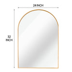 ZUN Gold 24x32 INCH Metal Arch Barhroom mirror W2203P220256